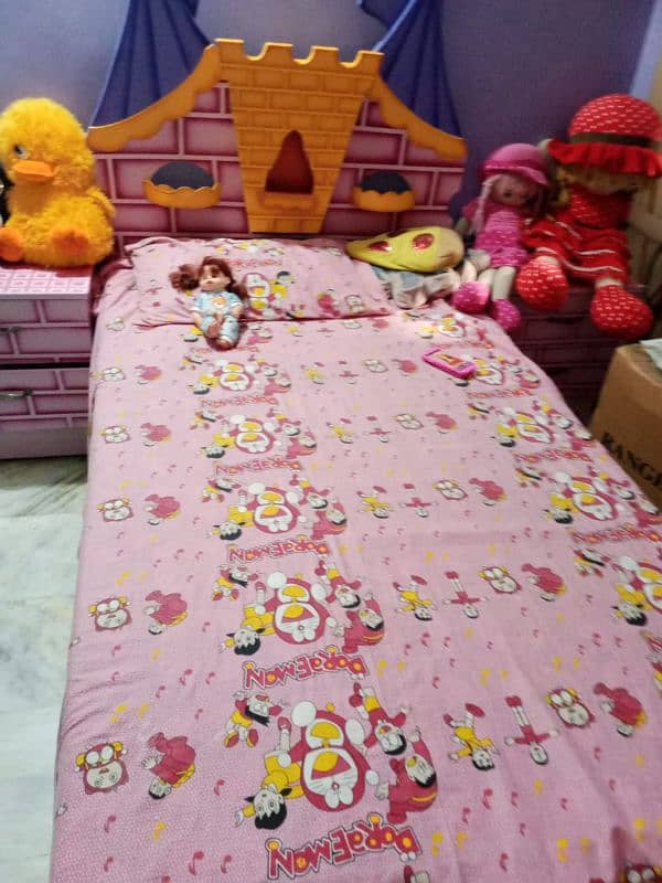 kids bed set with dressing and wardrobe 4