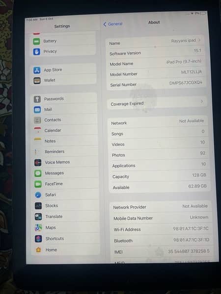 IPAD PRO 9.7 128 GB CELLULAR 2