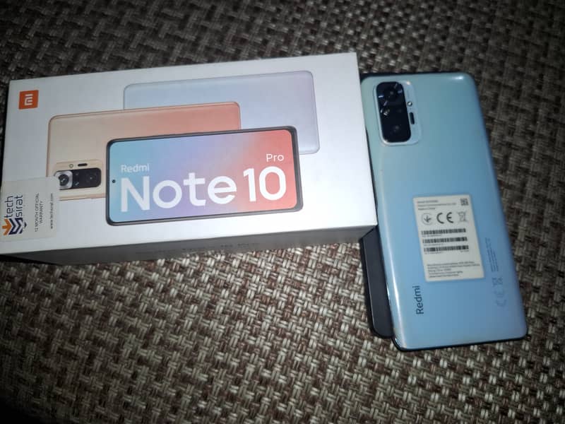 Redmi Note 10 Pro Glacier Blue brand new condition complete Box 1