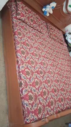 King size wooden bed with mattress 0