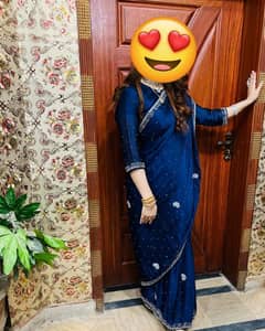 saree in blue color