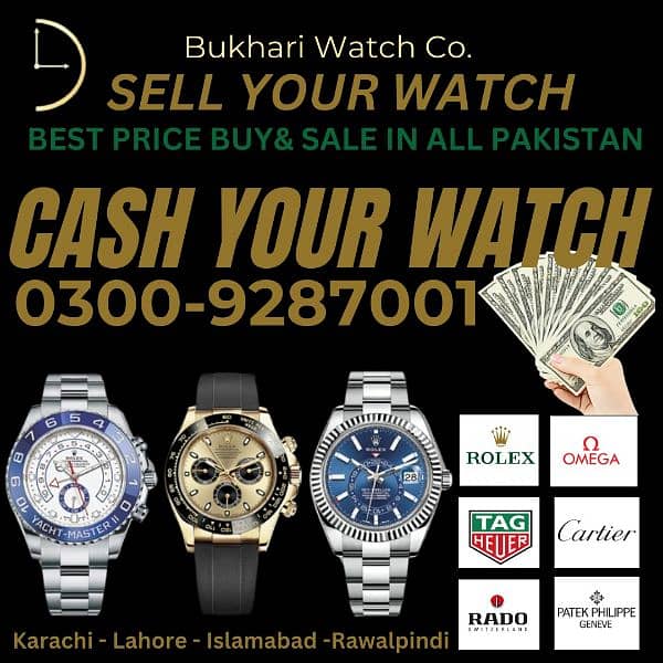 sell your watch we buy ROLEX OMEGA LONGINES HUBLOT PENRAI VECHRON PIAG 1