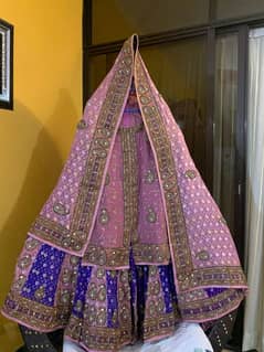 Purple Embroidered Lahanga | Bridal Lehanga | Wedding Dress Lehanga