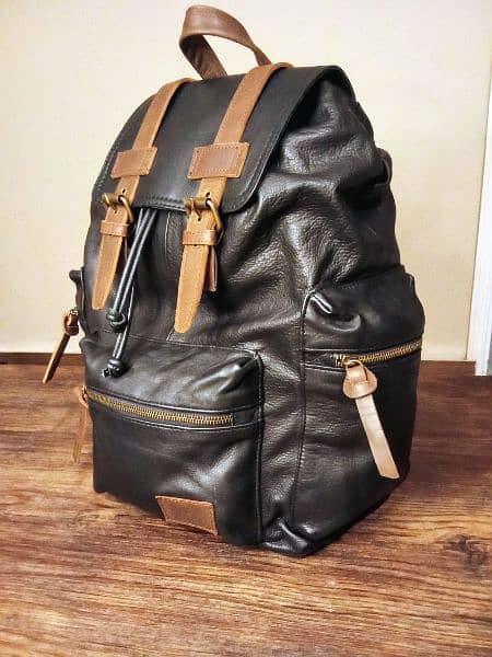 cow leather backpack 1