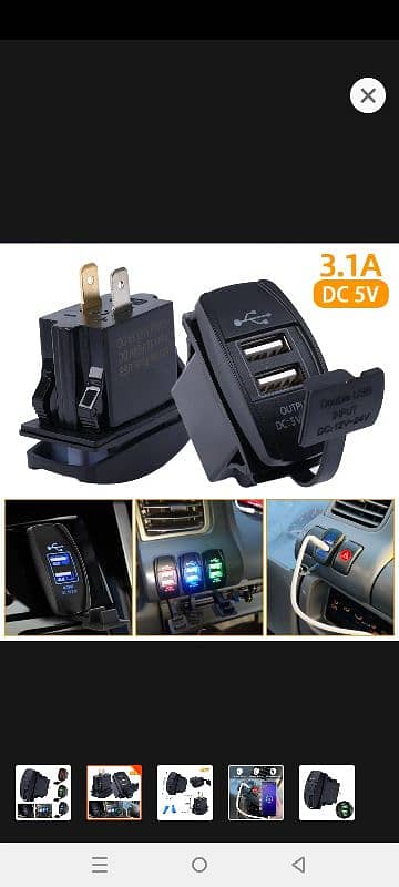 Dual USB 12v Charger Socket Waterproof Power Outlet Adapter 2.1A 6