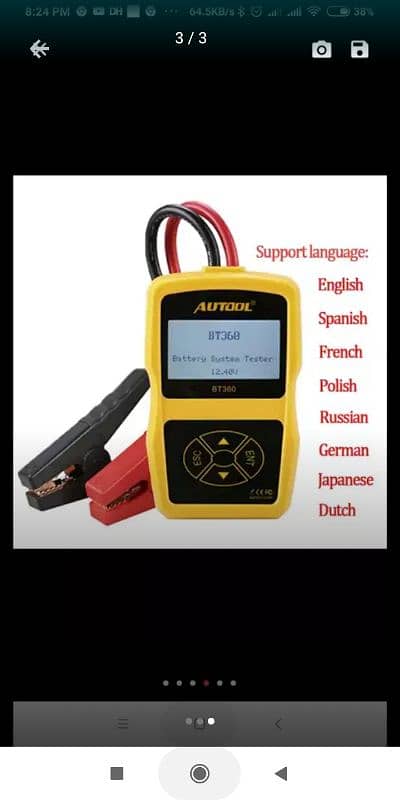 FOXWELL BT100 Pro 12V Car Battery Tester For Flooded AGM GEL 10 11