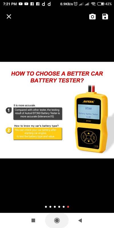 FOXWELL BT100 Pro 12V Car Battery Tester For Flooded AGM GEL 10 17