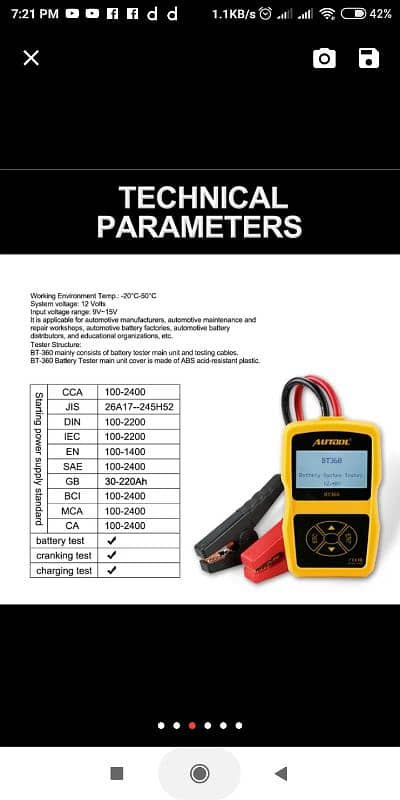 FOXWELL BT100 Pro 12V Car Battery Tester For Flooded AGM GEL 10 19