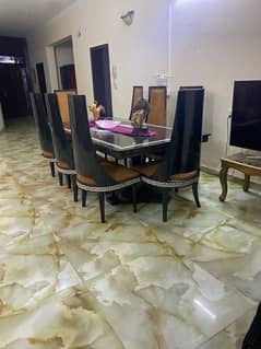 used 8 seater wooden designer dining table versace for sale urgently