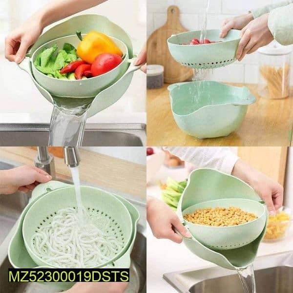 Household Double _ Layer kitchen Vagitables Waching Fruit Baskets 1