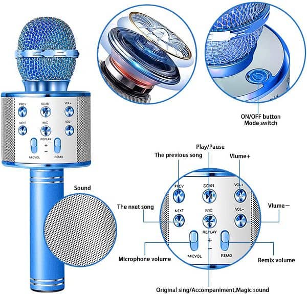 Bluetooth Handheld Karaoke Speaker Player Machine For Kids 2