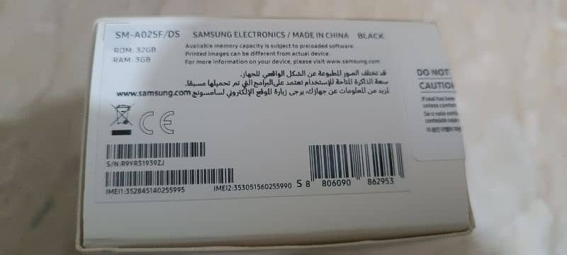 Samsung A0 2S. ROM 32GB. Ram 3GB 3