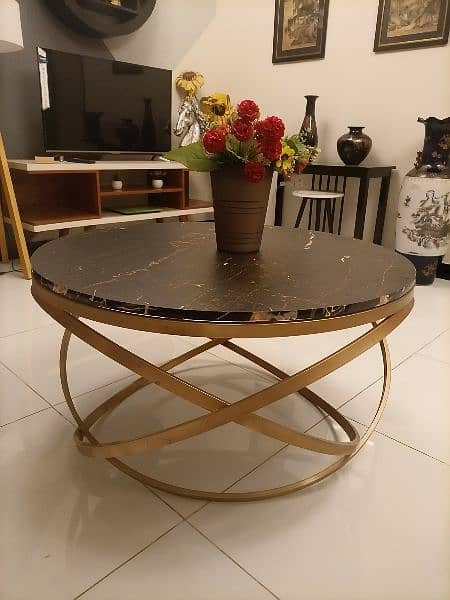 modern center table (metal and patex wood ) 1