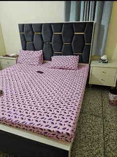 New bed set with side tables & dessing without mattress