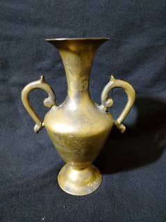 antique brass flower vase