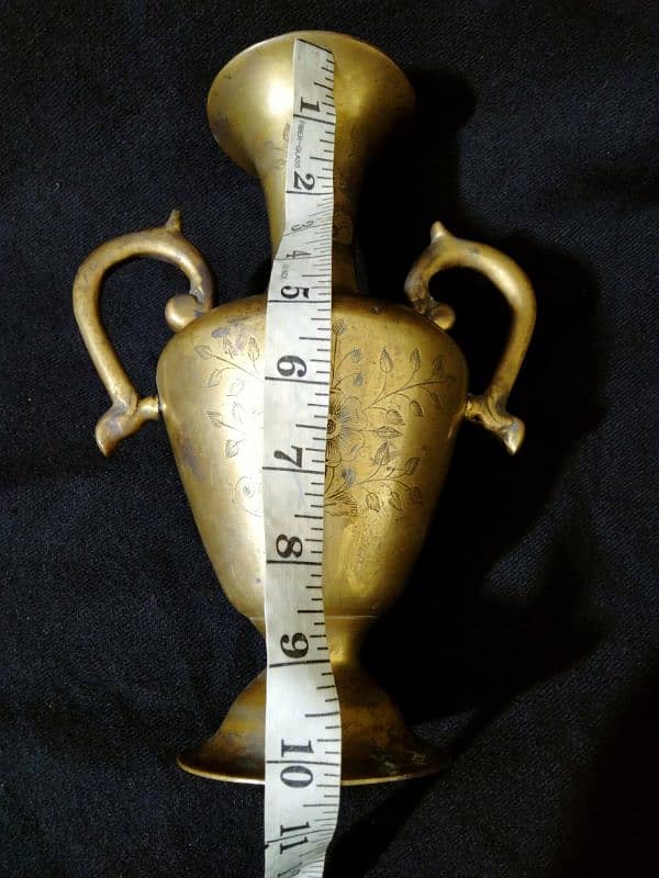 antique brass flower vase 1