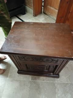 Wooden Bed with Dressing Table and Side Tables