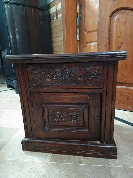 Wooden Bed with Dressing Table and Side Tables 1