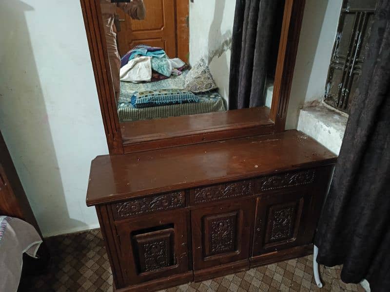 Wooden Bed with Dressing Table and Side Tables 2