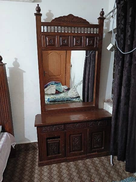 Wooden Bed with Dressing Table and Side Tables 3