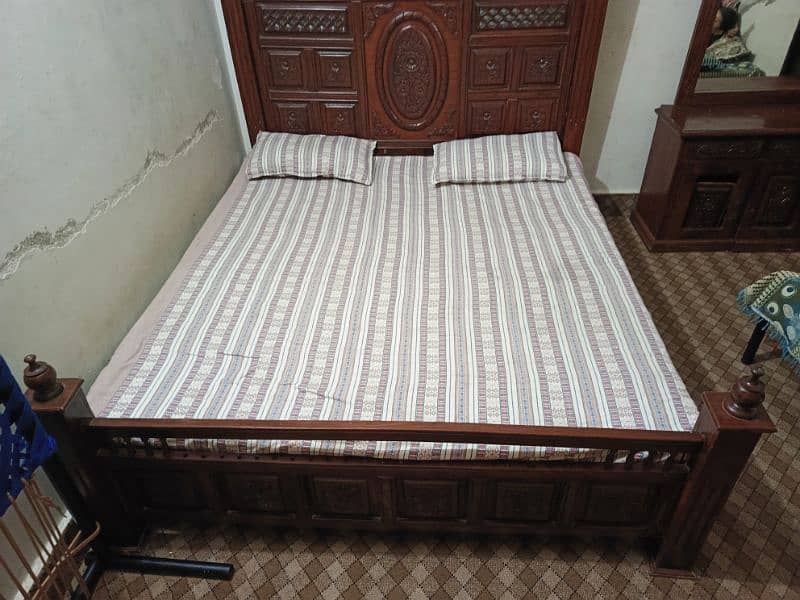 Wooden Bed with Dressing Table and Side Tables 7