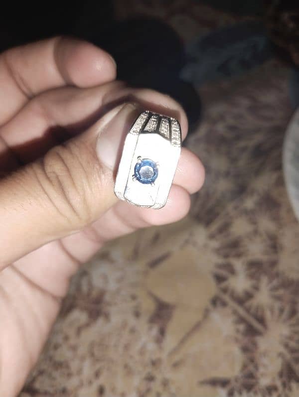 rare blue stone silver ring for man 1