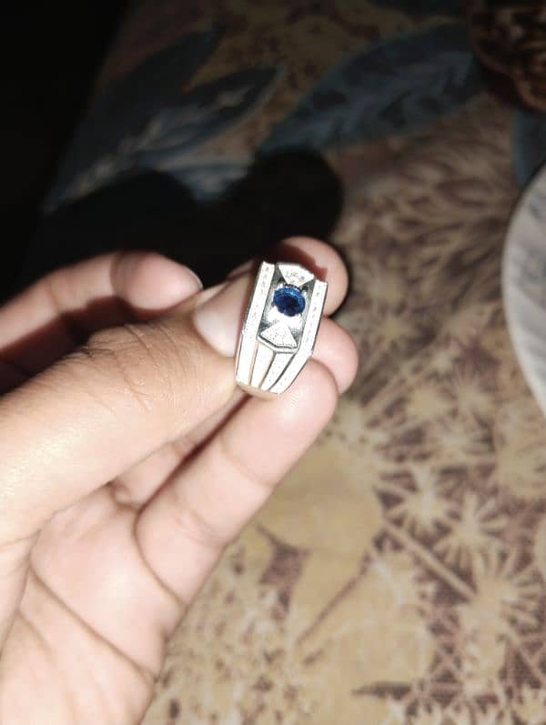 rare blue stone silver ring for man 2