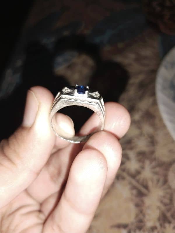 rare blue stone silver ring for man 3