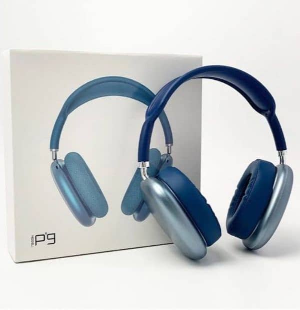 P9 Wireless Headphones Only Blue Color. 2