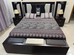 King Size Bed Set With Side Tables & Dressing Complete (Mattress)