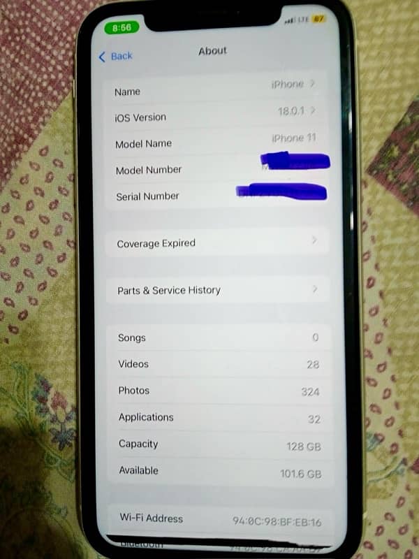 iPhone11  128GB dual sim PTA official approve physical, plus eSIM 6