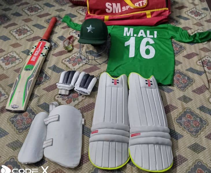 Full cricket kit kit with cricket bag and bat 0