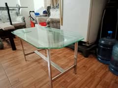 Glass Table with Beautiful Design in Very Good Condition