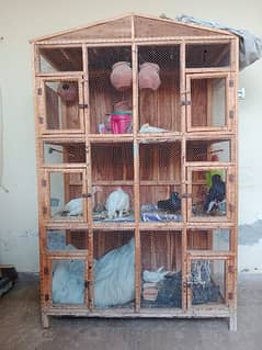 Big good quality wooden cage for birds