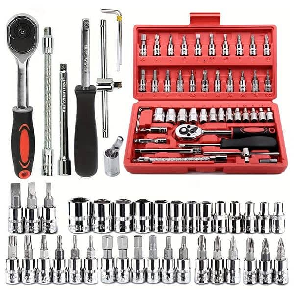 New 46 PC Stainless Steel Kit Tool Car Tyre Accessories 0