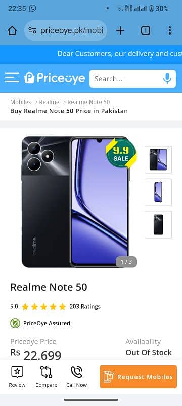 just one day used REALME NOTE 50 . . 4/128 ram rom 2