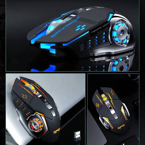 wireless gaming mouse / 6 buttons gaming mouse with rgb lights 1