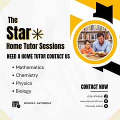 Qualified and Experienced Tutors Available  all  in Lahore .