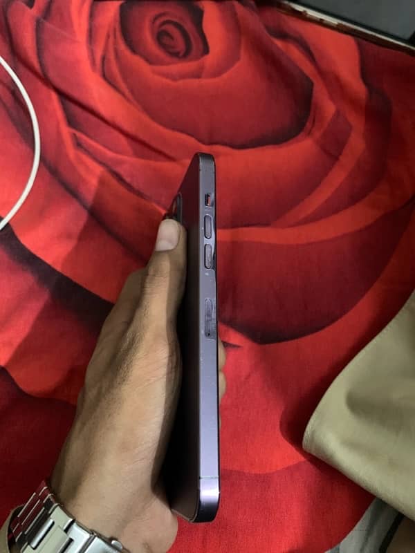 i phone 14 pro max jv purpel colour 128gb condition 10by9 helath 90 1