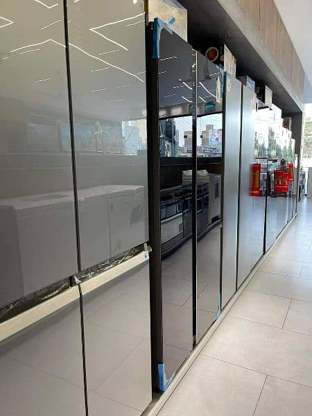 Side by Side Haier Dawlance Samsung inverter Glass Door 9