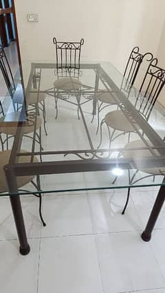 not so used dinning table with 8 chairs