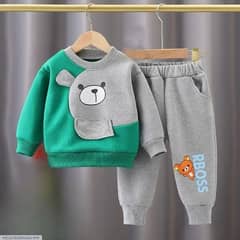 2 pcs Boys fleece printed Tracksuit