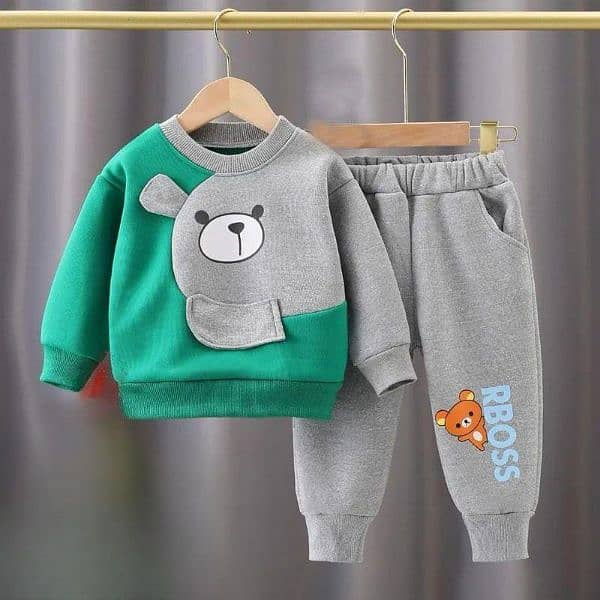 2 pcs Boys fleece printed Tracksuit 2