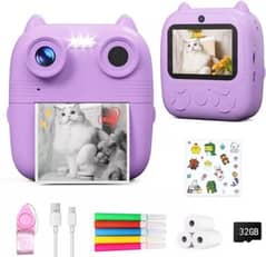 D8s Childrens Time Front/back Rear Hd Digital Thermal Print Camera 0