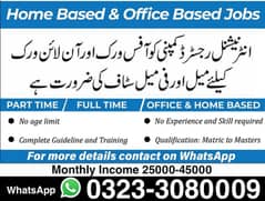 Male female staff required, Matric to Master part time full time 0