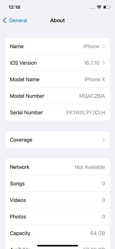 iphone X 64 GB non PTA 0