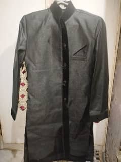 Fresh Black Sherwani with velvet work