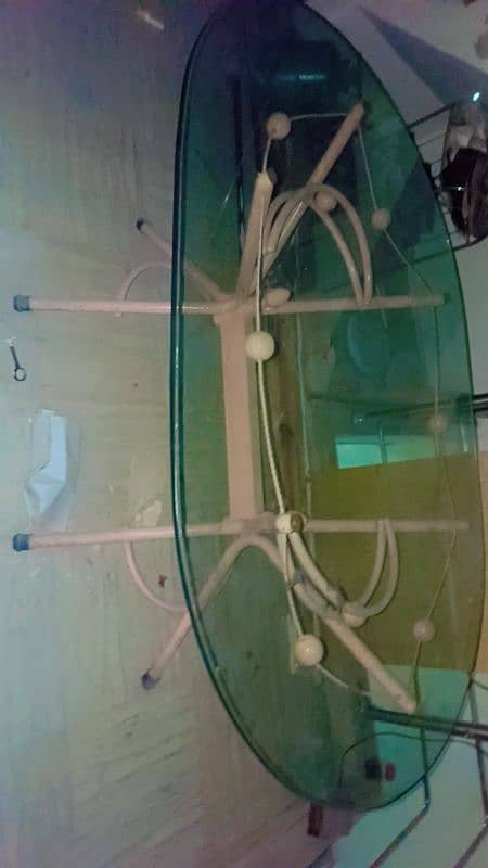 Dining Table Top Glass Dining Table ka ooper wala shisha for sale 0