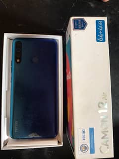 tecno camon 12 air 4/64 with box