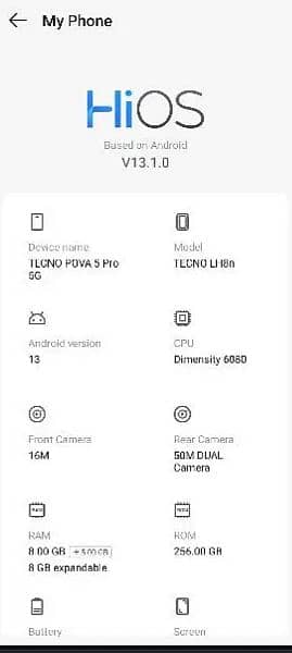 Tecno Pova 5pro 16/256  condition 10/10 exchange available 3